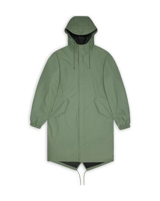 Rains Green Hooded Waterproof Jacket