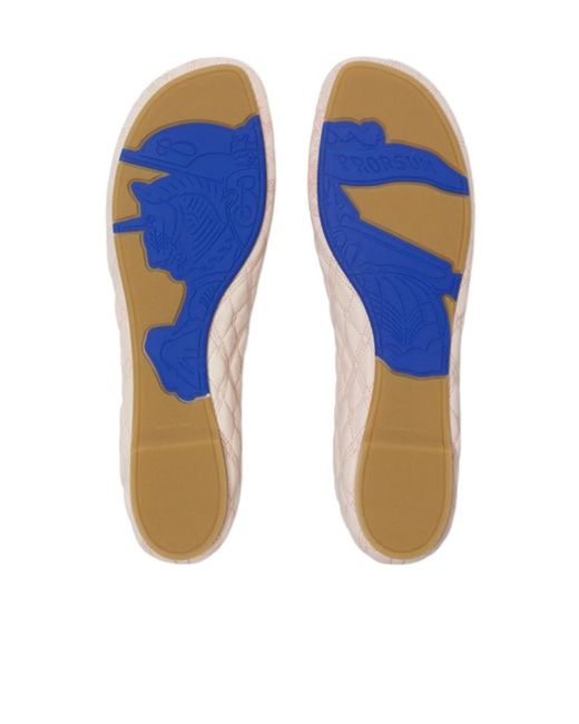 Burberry Natural Sadler Quilted Ballerina Shoes