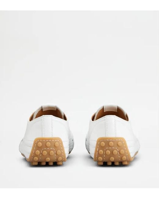 Tod's White Logo Stamped Sneakers