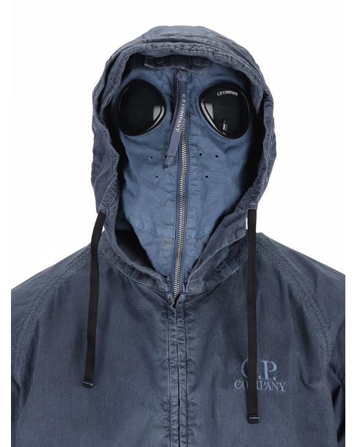 C P Company Blue Hooded Zip-Up Jacket for men