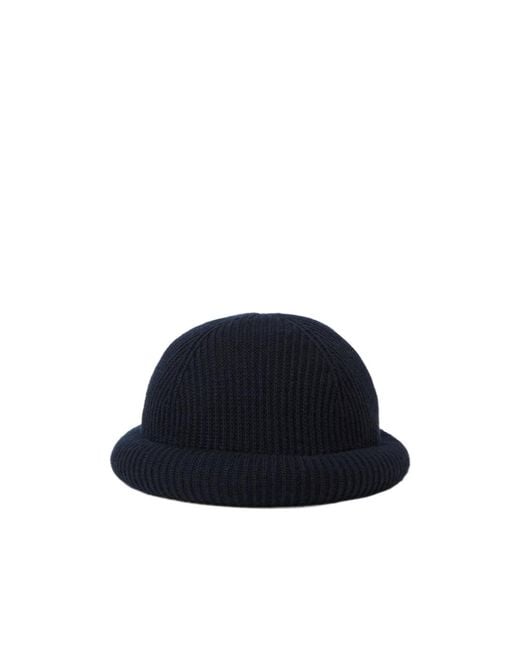 Loro Piana Blue Sloop Wool Beanie Hat