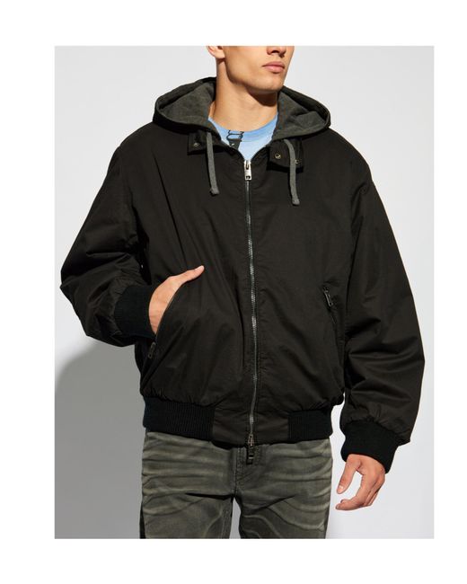 DIESEL Black J-Alain Zip-Up Hooded Jacket for men
