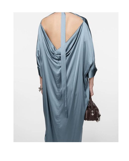 Acne Blue Satin Tunic Dress