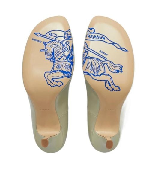 Burberry White Almond-Toe Slip-On Pumps