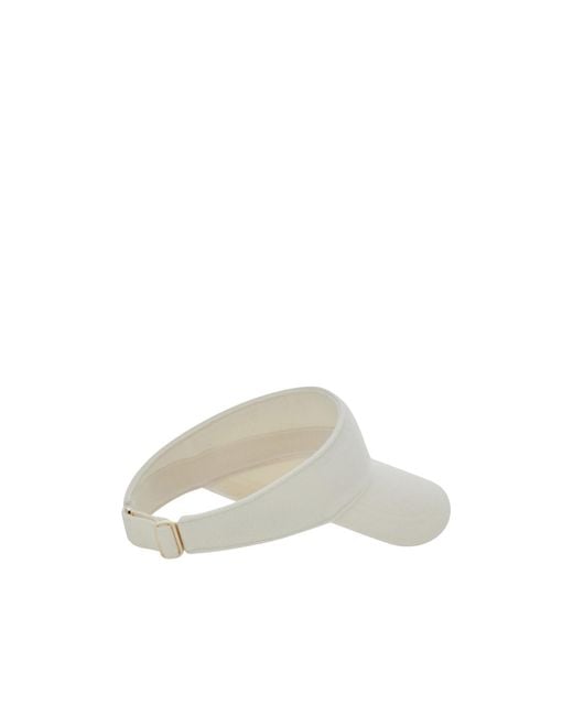 Helen Kaminski White Logo-Plaque Wool Hat