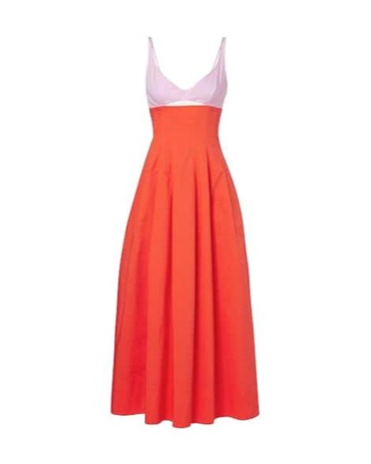 Jonathan Simkhai Red Maddy Cotton-Blend Poplin Midi Dress