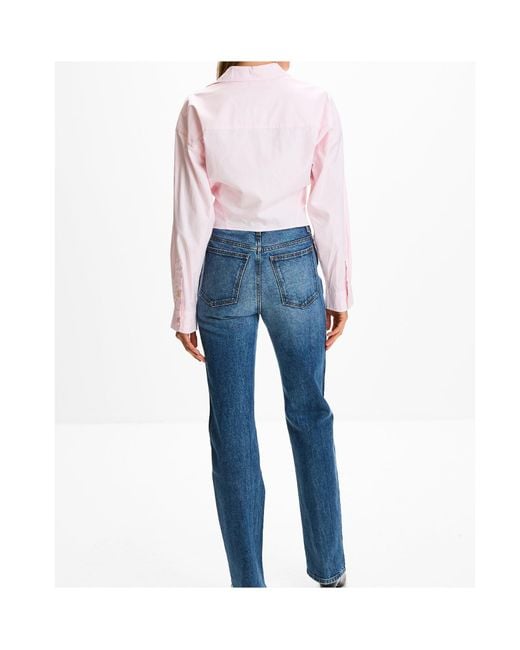R13 Pink Split-Hem Buttoned Shirt