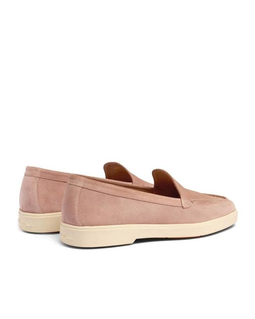 Santoni Brown Logo Moulded Loafers