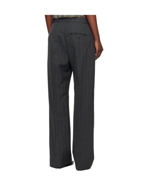Our Legacy Black Universe Pinstriped Pleated Trousers