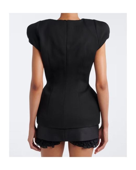 Magda Butrym Black Silk-Cashmere Top
