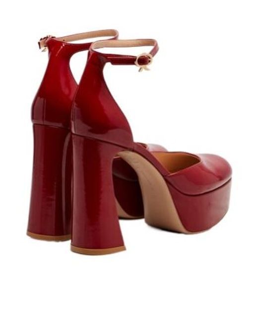 Gianvito Rossi Red Patent Leather Platform Pumps