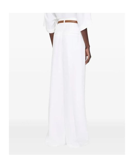 Anine Bing White Belt Loops Slacks