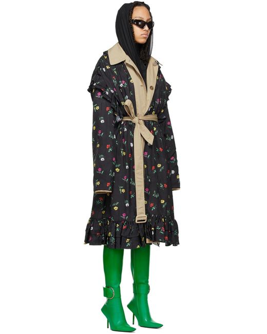 Balenciaga Black Reversible Trench Coat