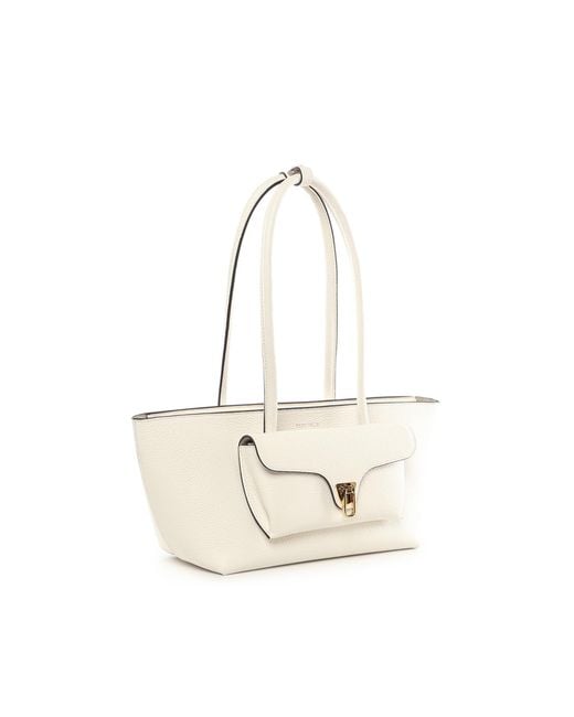 Coccinelle White Logo Printed Shoulder Bag