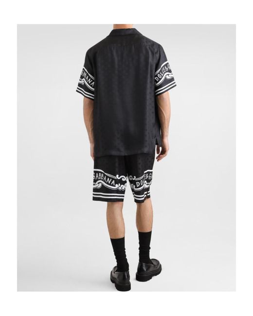 Dolce & Gabbana Black Bandanna Printed Bermuda Shorts for men