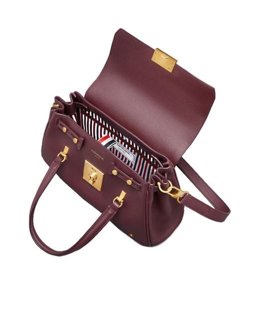 Thom Browne Purple Bolton Small Top Handle Bag