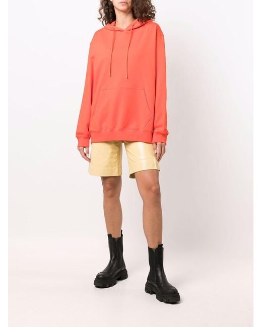 MSGM Pink Long-Sleeved Cotton Hoodie