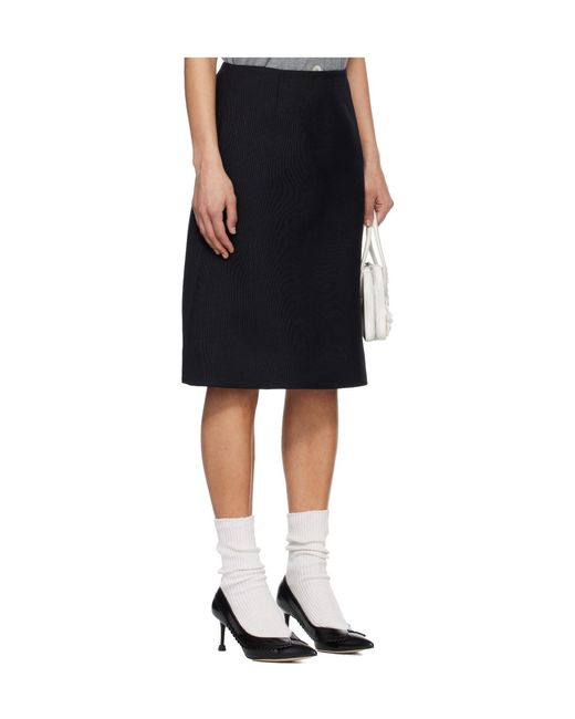 ShuShu/Tong Black A-Line Midi Skirt
