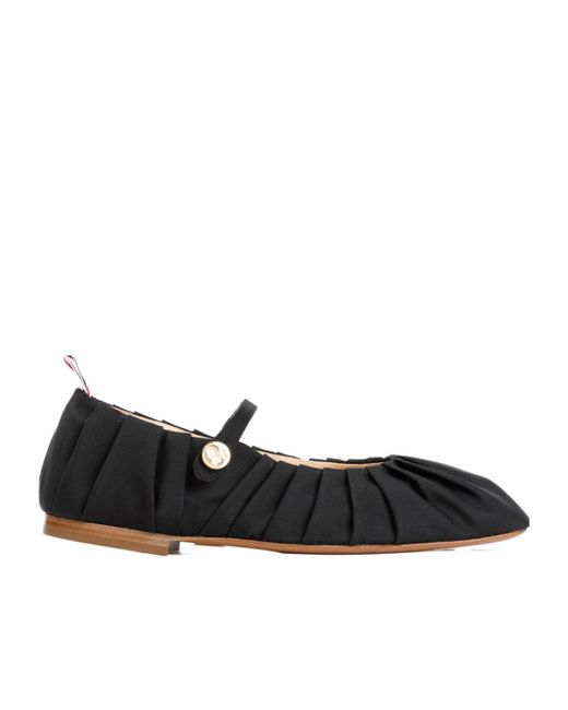 Thom Browne Black John Ruched Ballerina Shoes