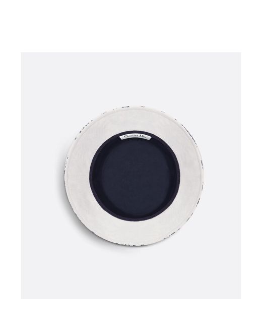 Dior White D-Bobby Toile De Jouy Soleil Small Brim Bucket Hat