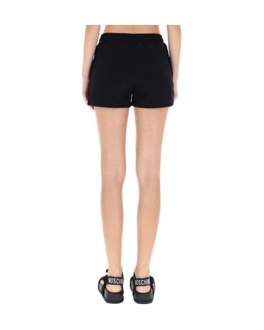 Moschino Black Teddy Bear Logo Printed Shorts