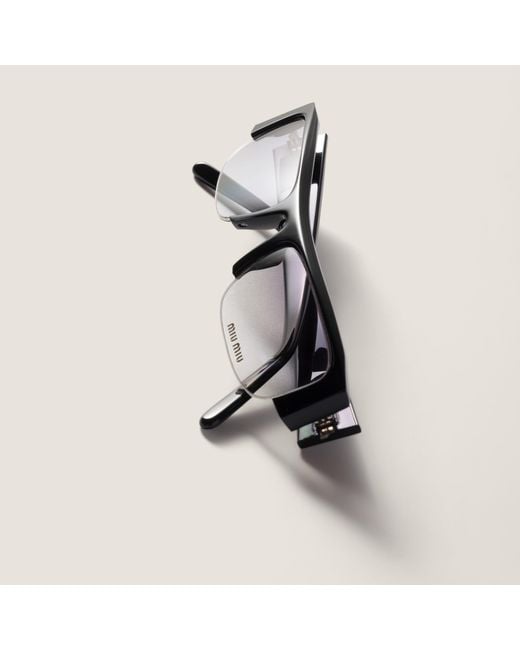 Miu Miu White Vedette Sunglasses