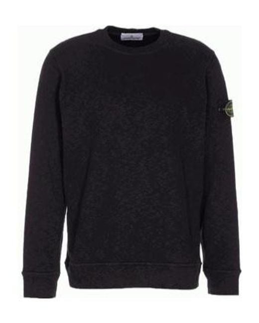 Stone Island Blue Logo Patch Crewneck Sweatshirt for men