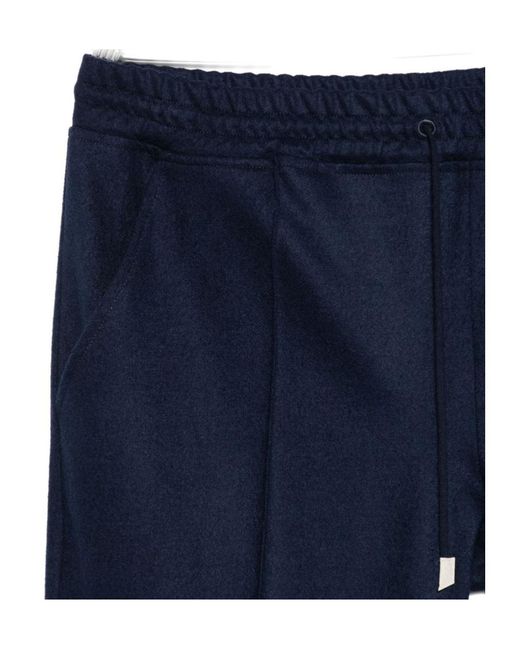 Eleventy Blue Elasticated-Waistband Trousers for men