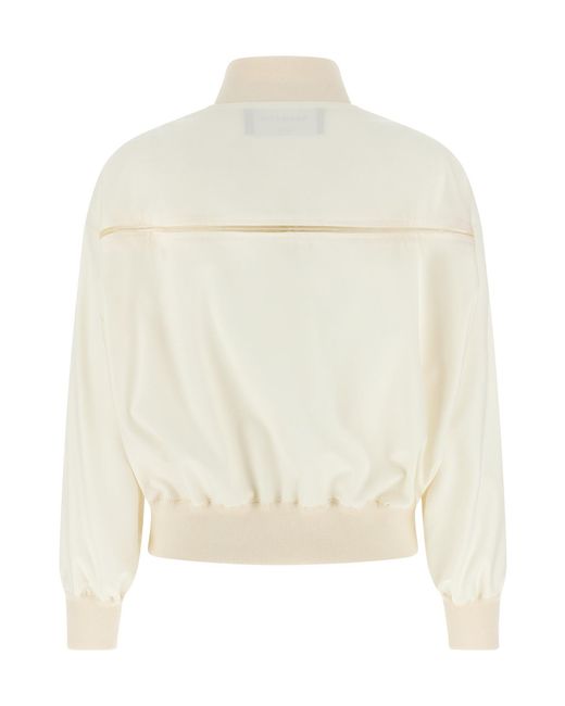 Fabiana Filippi White Lace-Insert Bomber Jacket