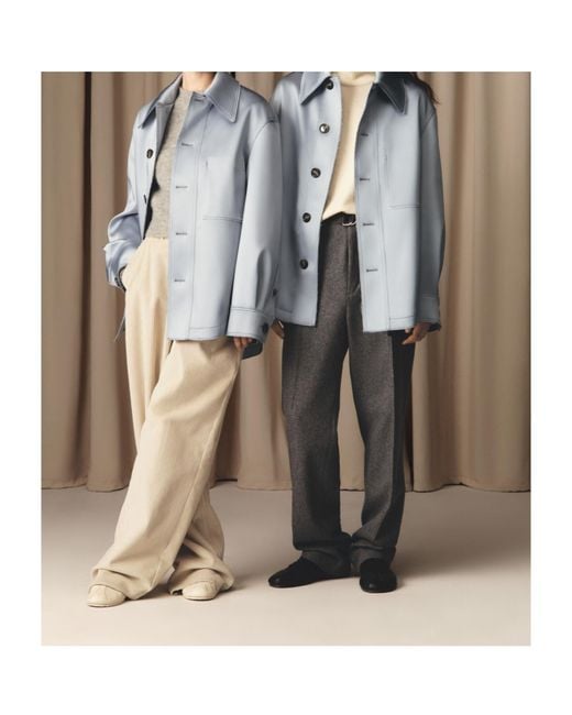 AMI Blue Ami Ami De Coeur Satin Buttoned Jacket for men