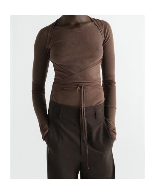 Lemaire Brown Ballerina Wrap Top