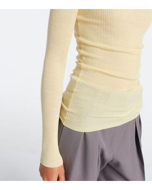 Jil Sander Natural Ribbed-Knit Wool Sweater