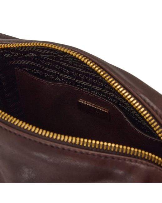 Prada Brown Solid Color Shoulder Bag