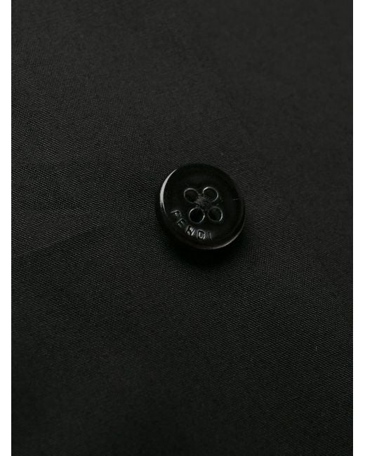 Fendi Black Long Sleeved Ff Jacquard Shirt for men