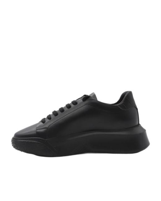 Giuliano Galiano Black Leather Lace Up Trainers for men