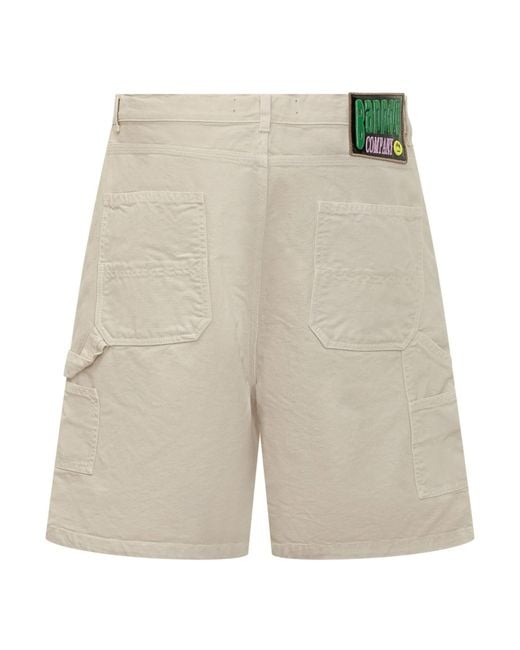 Barrow White Logo Patch Cargo Shorts for men