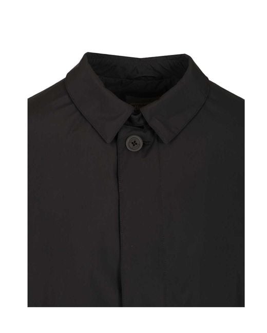 Herno Black Down Trench Coat for men