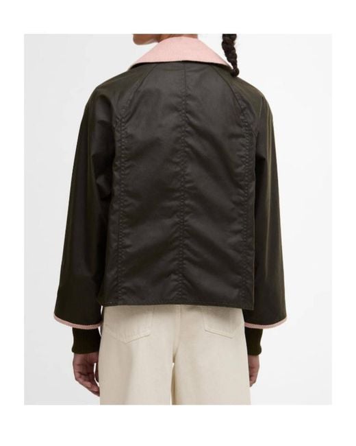 Barbour Black Cropped Beadnell Waxed Jacket