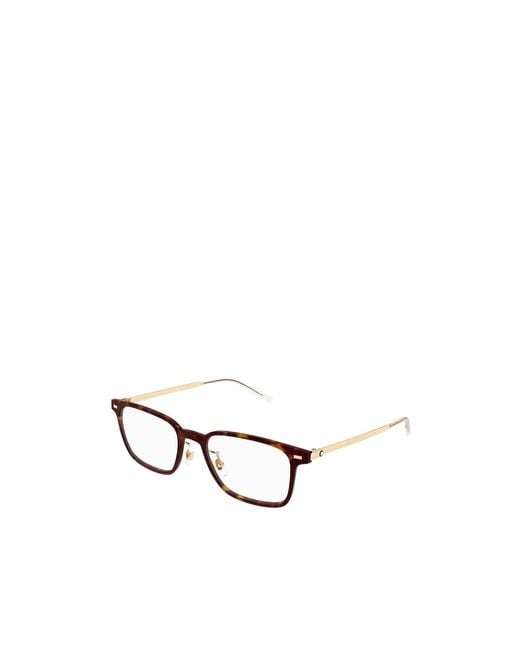 Montblanc White Eyewear Square Frame Glasses for men