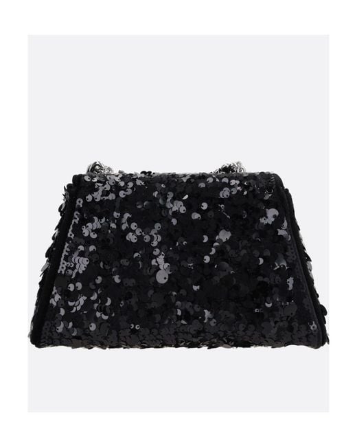Self-Portrait Black Bow Sequin Embellished Shoulder Bag