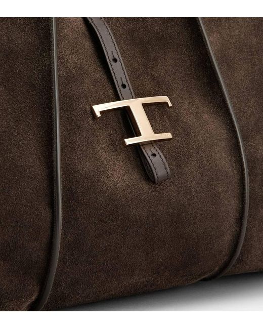 Tod's Black T Timeless Medium Tote Bag