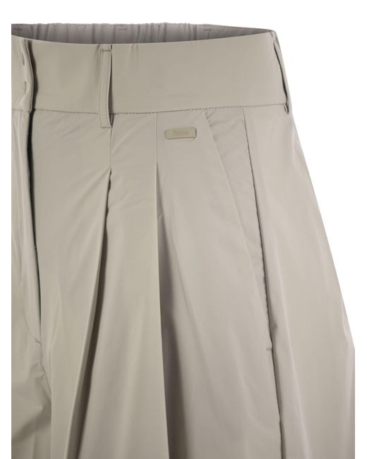 Herno Gray Pleated Detail Shorts