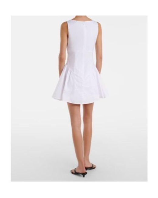 Staud White Gwen Cotton Minidress