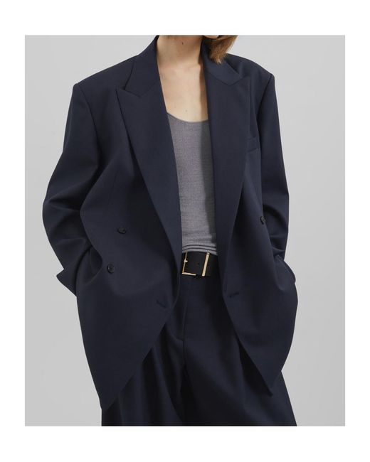 Frankie Shop Blue Newark Double Breasted Blazer