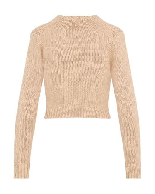 Chloé Natural Chloé Buttoned V-Neck Cardigan