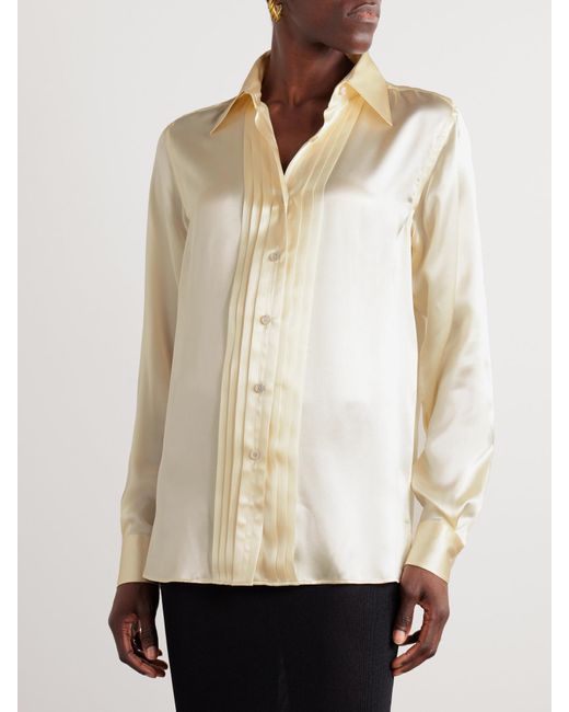 Tom Ford White Pintuck-Detailed Long-Sleeved Shirt