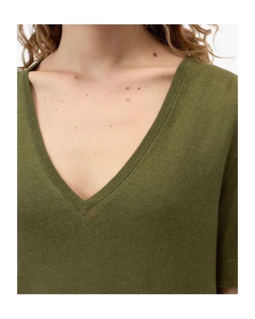 Closed Green V-Neck Short-Sleeve Knitted Top