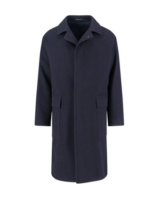 Tagliatore Blue Loyd Long-Sleeved Coat for men