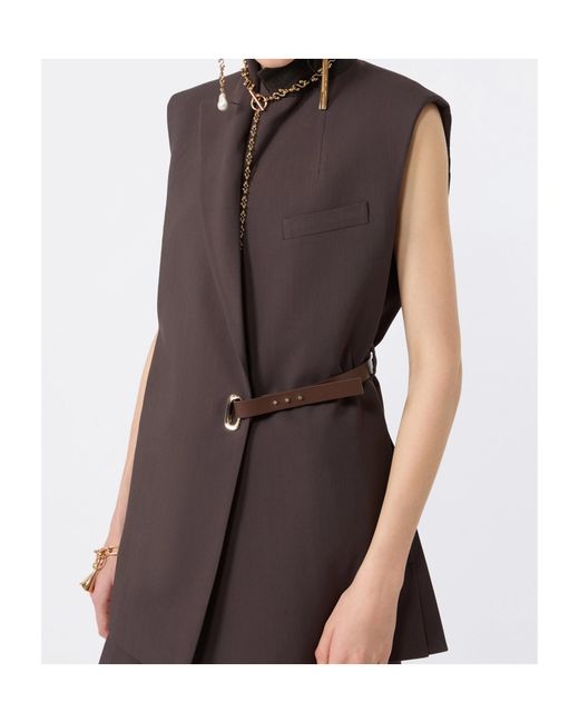 Sportmax Brown Spxgettone Spxgettone Sleeveless Blazer
