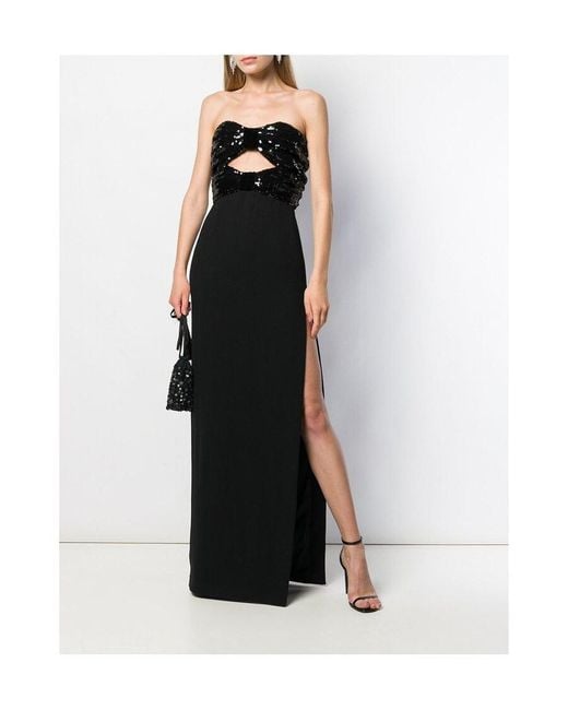 Saint Laurent Black Sequinned Maxi Dress